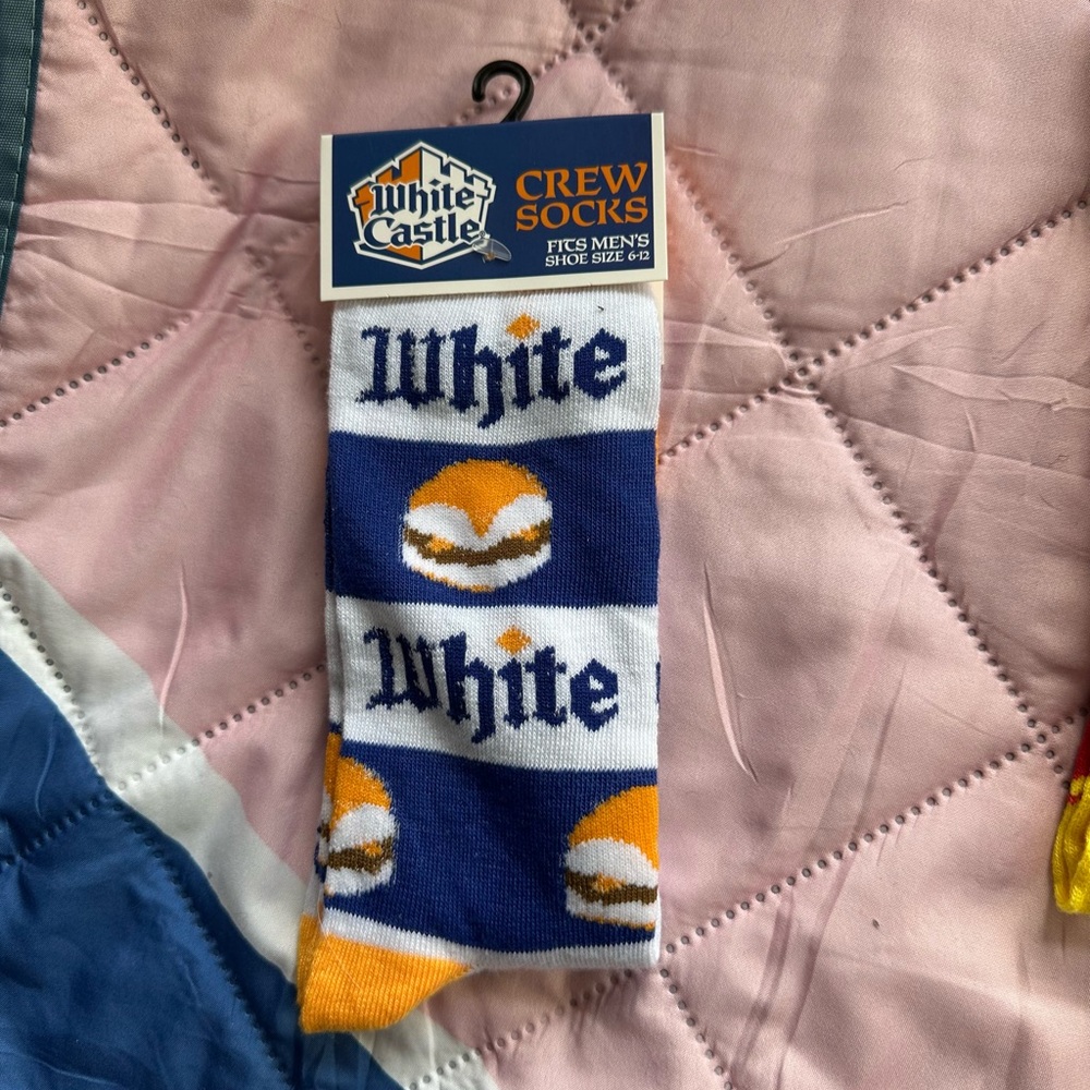 White Castle Crew Socks - Blue and Orange